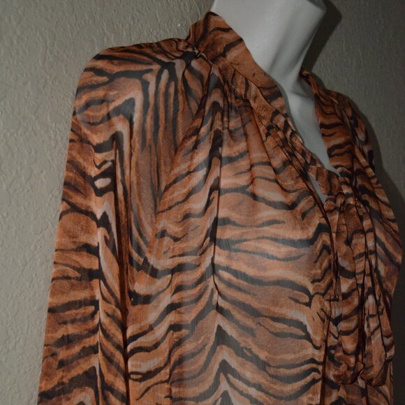 NWT $250 Sz SS Misa Los Angeles Gracie Animal Print Tigresse Blouse - Picture 4 of 7